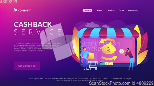 Image of Cashback service concept landing page