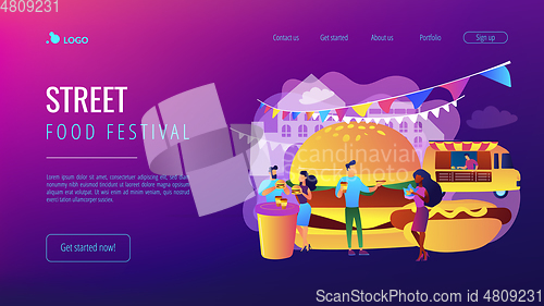 Image of Street food concept landing page.