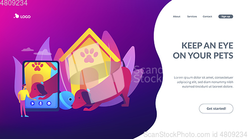 Image of Robotic pet sitters concept landing page