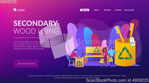 Image of Waste free wood products concept landing page