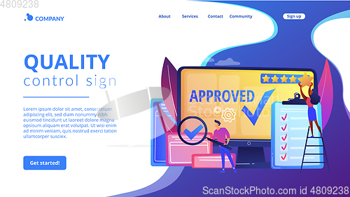 Image of High quality sign concept landing page