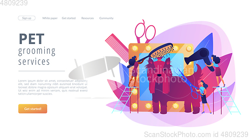 Image of Grooming salon concept landing page