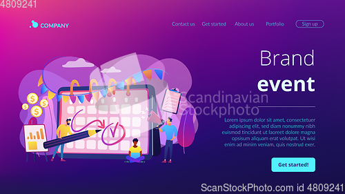 Image of Brand event concept landing page