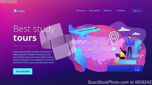 Image of Educational tourism concept landing page