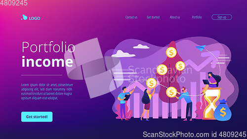 Image of Portfolio income concept landing page.