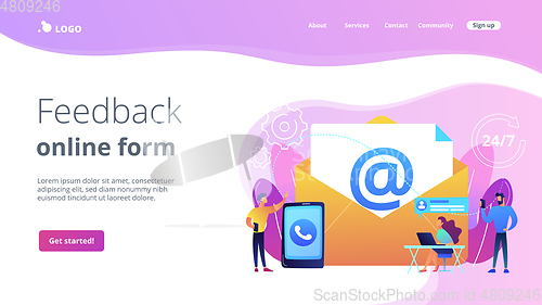 Image of Get in touch concept landing page.