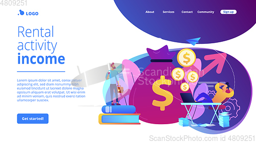 Image of Passive income concept landing page.