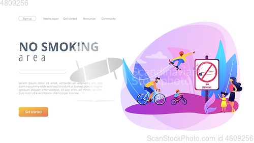 Image of Smoke free zone concept landing page