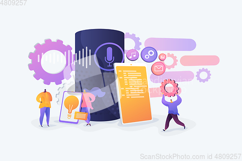 Image of Smart speaker apps development concept vector illustration.