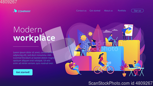 Image of Modern workplace concept landing page