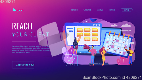 Image of Media planning concept landing page.