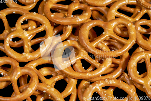 Image of small lye pretzels closeup