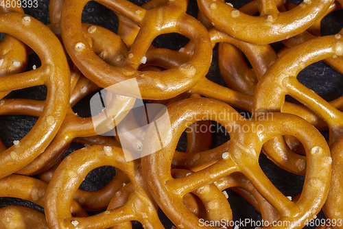 Image of small lye pretzels closeup