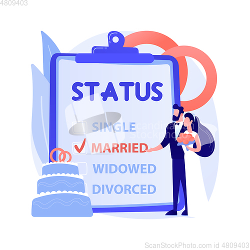 Image of Marital status abstract concept vector illustration.