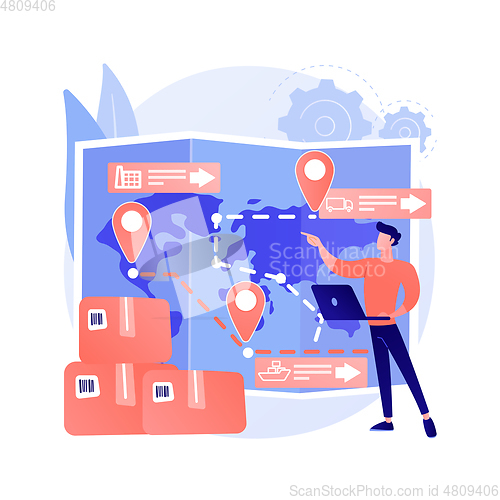 Image of Supply chain management abstract concept vector illustration.