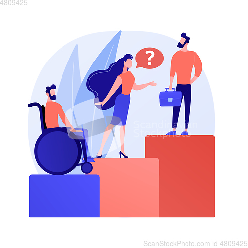 Image of Workplace discrimination abstract concept vector illustration.