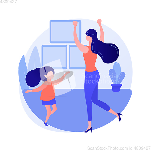 Image of At-home dance class abstract concept vector illustration.