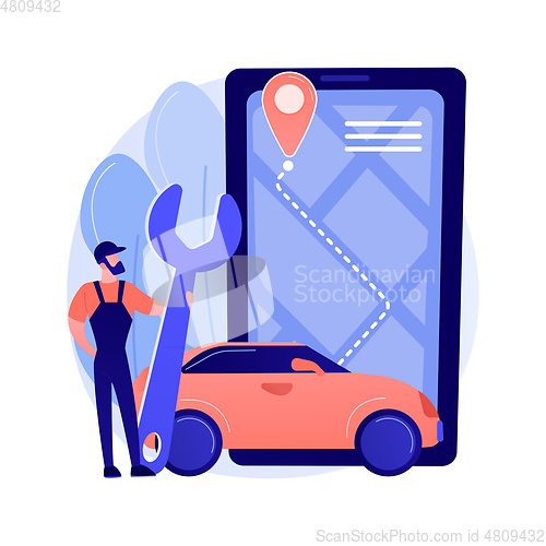 Image of Roadside service abstract concept vector illustration.