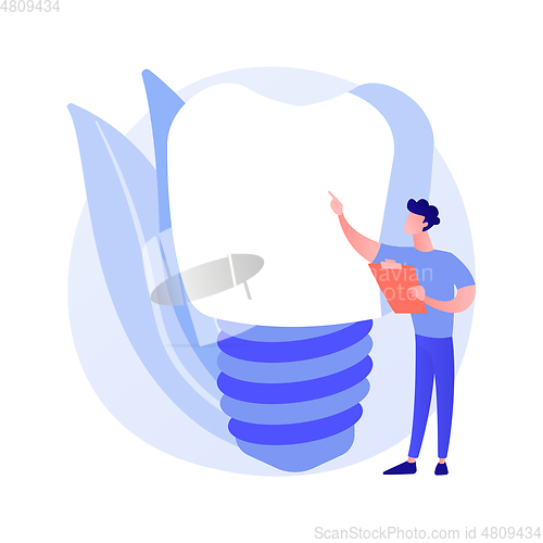 Image of Teeth dentures implants abstract concept vector illustration.