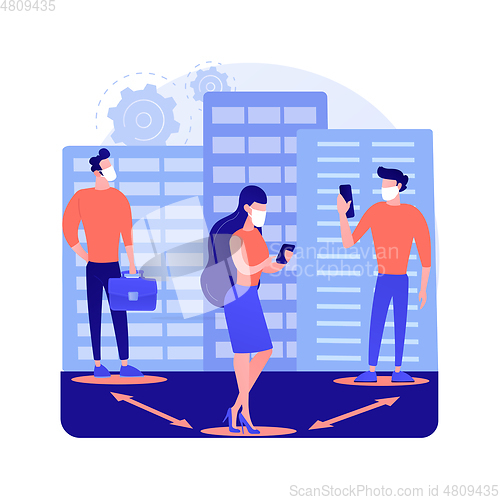 Image of Social distancing abstract concept vector illustration.