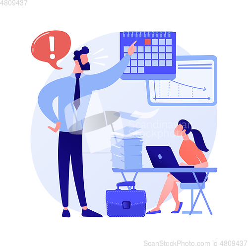 Image of Work pressure abstract concept vector illustration.