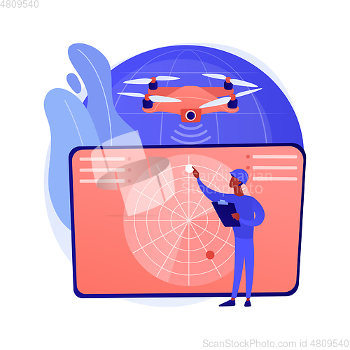 Image of Military drone abstract concept vector illustration.