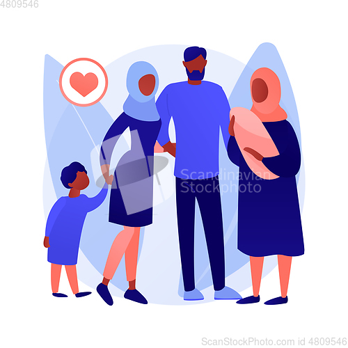 Image of Polygamy abstract concept vector illustration.