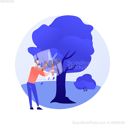 Image of Cutting trees and shrubs abstract concept vector illustration.