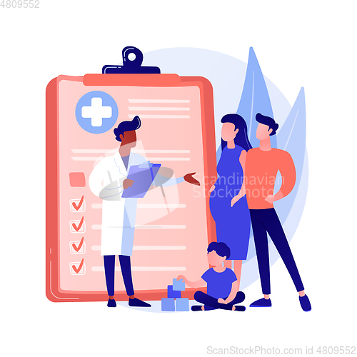 Image of Family doctor abstract concept vector illustration.