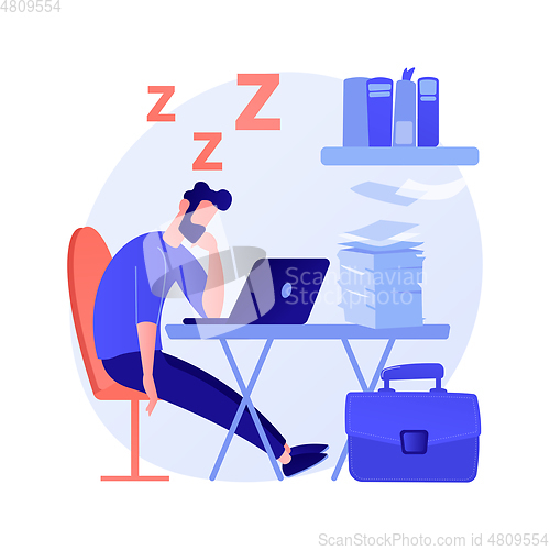 Image of Sleep deprivation abstract concept vector illustration.