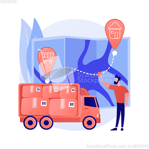 Image of Delivery point abstract concept vector illustration.