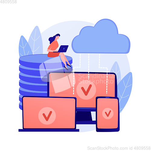 Image of SaaS technology abstract concept vector illustration.
