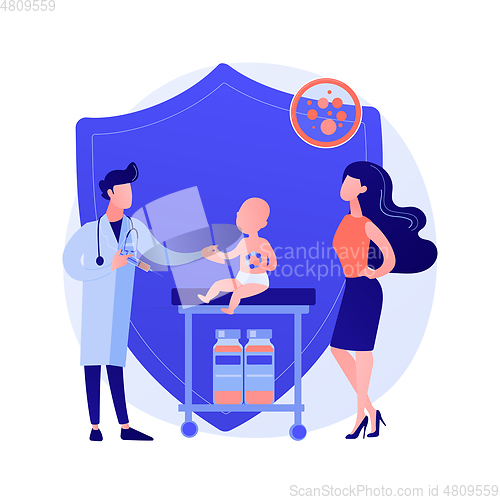 Image of Infant and child vaccination abstract concept vector illustration.