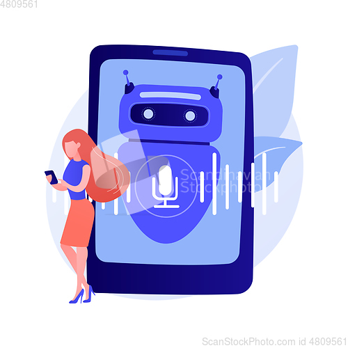 Image of Chatbot voice controlled virtual assistant abstract concept vector illustration.