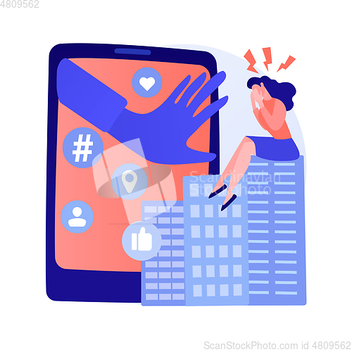 Image of Digital overload abstract concept vector illustration.