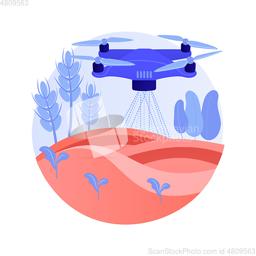 Image of Agriculture drone use abstract concept vector illustration.