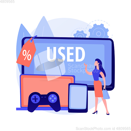 Image of Used electronics trading abstract concept vector illustration.