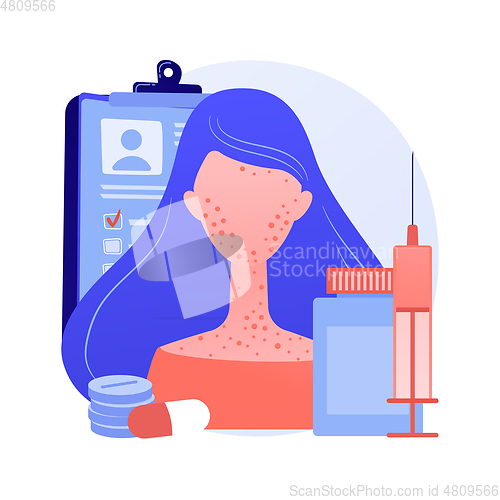 Image of Drug allergy abstract concept vector illustration.