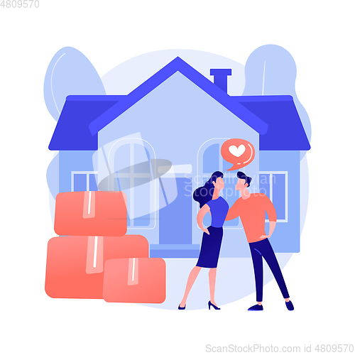 Image of Cohabitation abstract concept vector illustration.