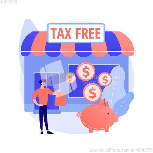 Image of Tax free service abstract concept vector illustration.