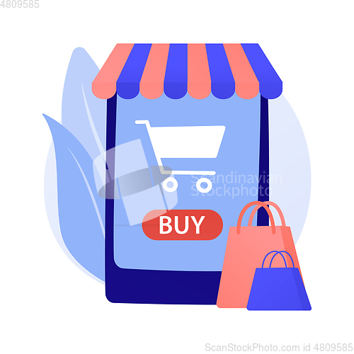 Image of Online shopping abstract concept vector illustration.