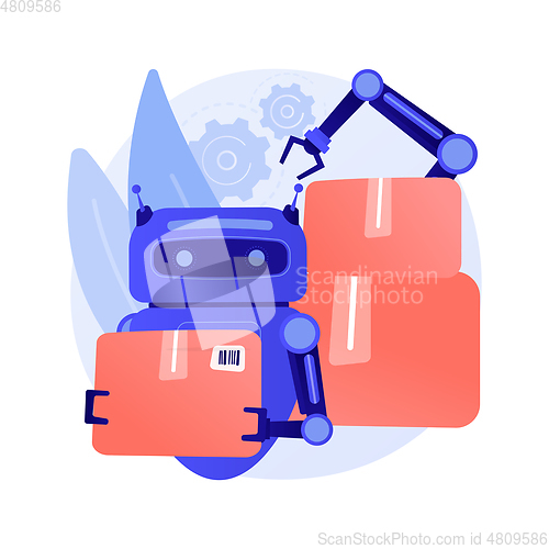 Image of Labor substitution abstract concept vector illustration.