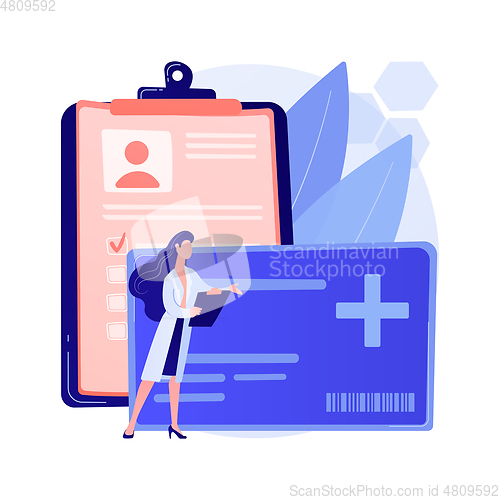 Image of Healthcare smart card abstract concept vector illustration.