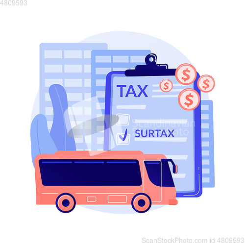 Image of Transportation surtax abstract concept vector illustration.