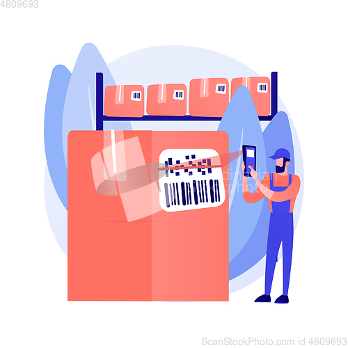 Image of Barcode scanning abstract concept vector illustration.