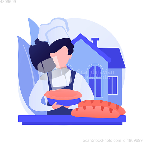 Image of Baking bread abstract concept vector illustration.