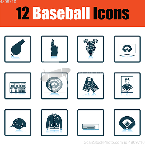 Image of Baseball icon set