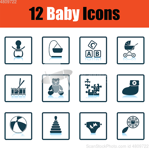 Image of Set of baby icons.