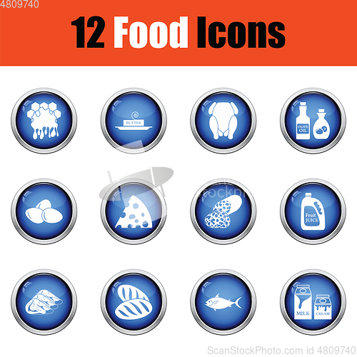 Image of Set of food icons. 