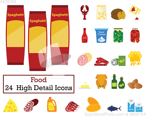 Image of Set of 24 Food Icons